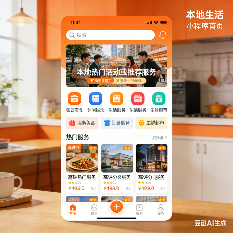本地生活服务平台小程序核心界面